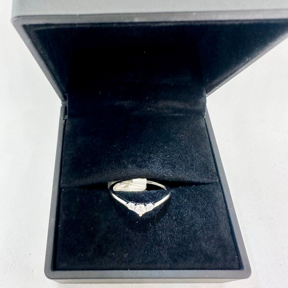 Moissanite Wedding Band Three Stone Anniversary Ring Guard Round GRA Certified - Picture 12 of 15